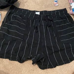 Black and white shorts